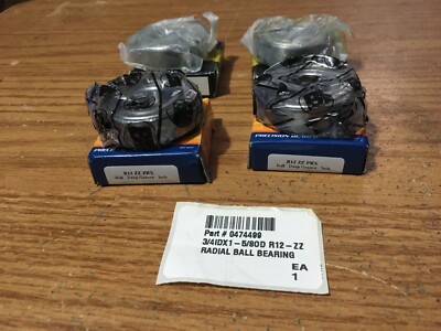 (4) R12 ZZ 0.75'' ID x 1.625'' R12-ZZ 1 Row Double Shield Radial Ball Bearing