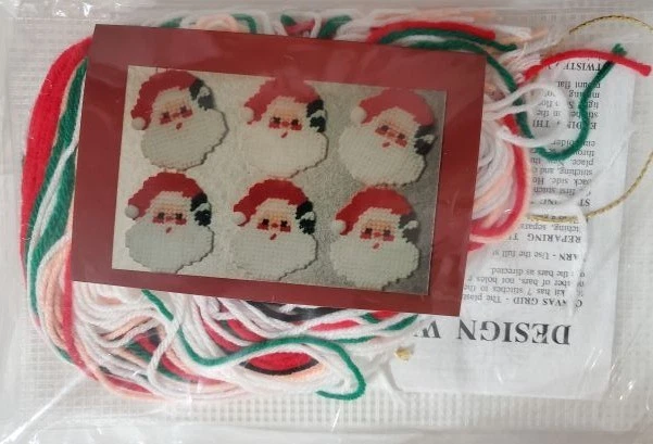 Design Works Six Face Santa Christmas holidays plastic canvas needlework kit - Image 2 of 3