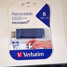 Verbatim Retractable 8GB USB 2.0 USB Flash Drive - Retractable - Blue