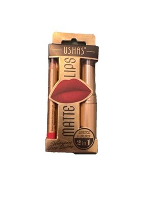Ushas Lipstick And Lipliner - Matte Finish Waterproof -  New in the Box ROSSETTO