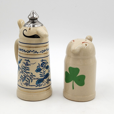 VTG Utica Club Schultz and Dooley Beer Stein Salt and Pepper