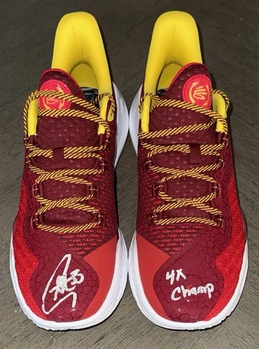 Stephen Curry “4x Champ” Auto UA Curry 11 Fire Bruce Lee Signed Shoes BAS USASM