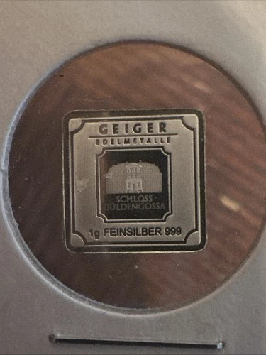 New Listing1 Gram .999 Pure Silver Bar Geiger Edelmetalle Original Square Serialized