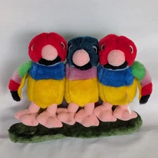 Viewsonic Advertising Gouldian Finch Parrots Birds Plush On Branch 1990s RARE