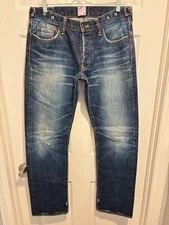 M'S $897 PRPS JAPAN P33P01A BARRACUDA INDIGO VINTAGE WASHED SIZE 32 W33X33L EUC!