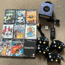 Gamecube Console, All Wires,  4x Controllers, 9 Games Smash Bros UK PAL Bundle