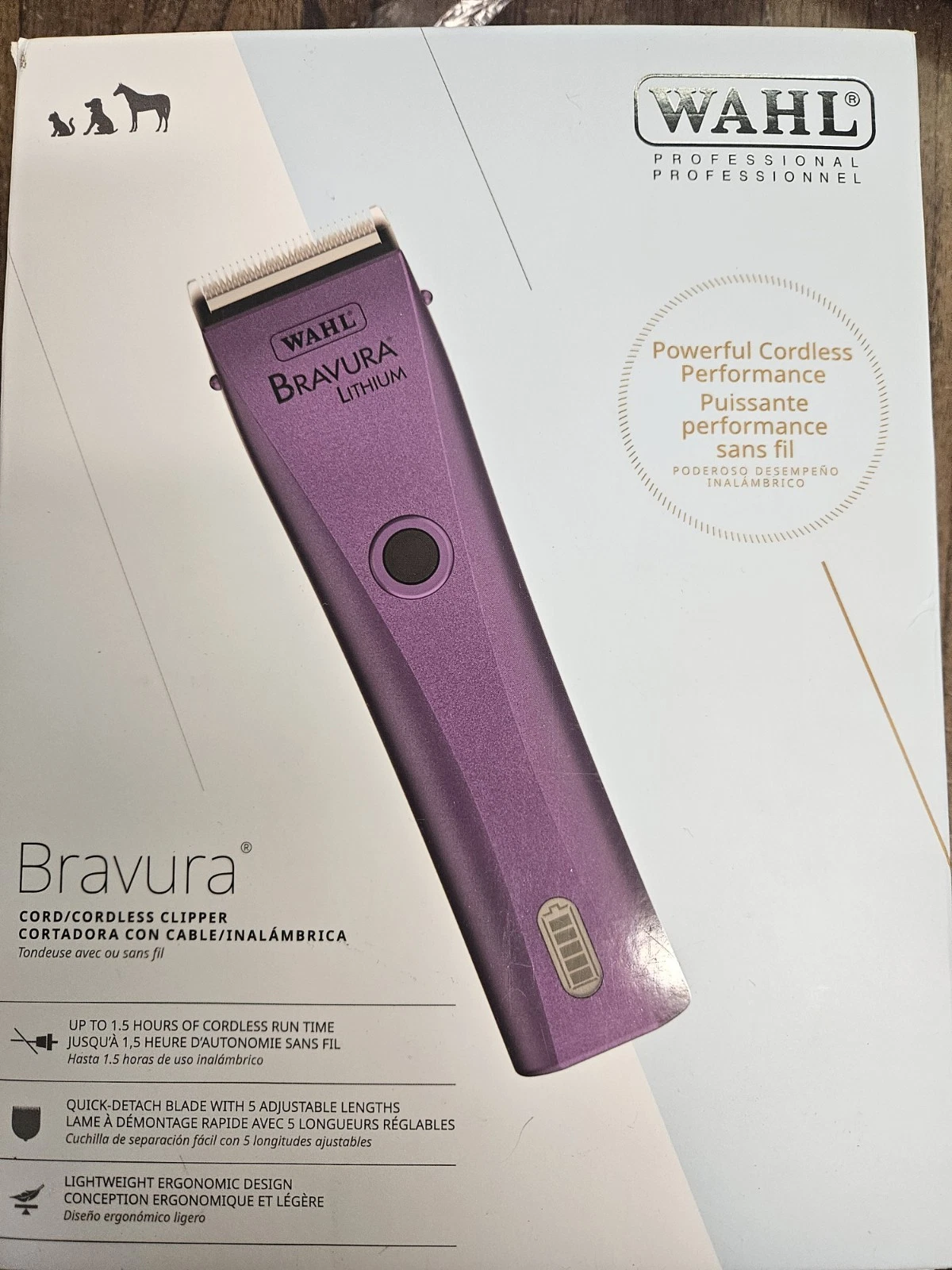 NEW Wahl Professional Bravura Lithium Cordless Pet Clipper Kit - Purple
Opens in a new window or tab