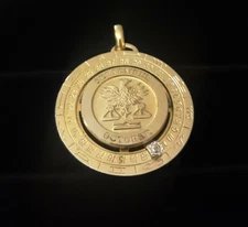 Vintage Pierre Cardin 22k Gold Plated Libra Horoscope Pendant 