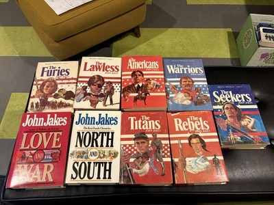 (9) lot John Jakes hardcover books, with dustjackets, Book Club Edition (BCE)