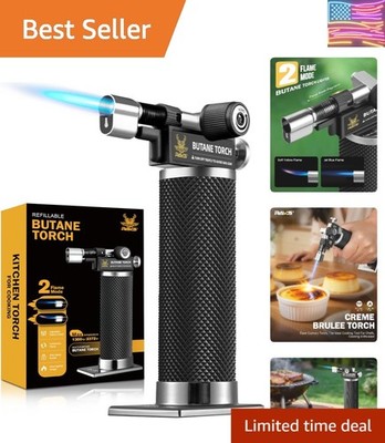 Butane Torch Lighter, DUAL Flame Mode Kitchen Torch, Refillable Cooking Torch...