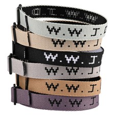 Pmormyy 6PCS WWJD Bracelet Pack for Women Men, Christian Jesus Gifts 6 Colors