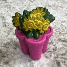 Plastic Sunflower Garden Decoration Pink Yellow Green Dollhouse Accessory