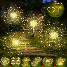 2/4PCS Solar Lights Outdoor Garden LED Solar Powered Firework Light Lamp DIY