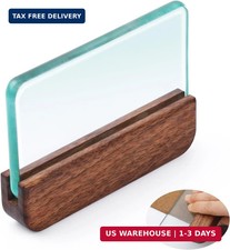 CBHGFEA Glass Slicker for Burnishing Leather with Walnut Handle Glass Leather Ed