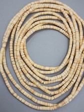 3 Bead Strands 25 Inch Natural Melon Shell Heishi Gemstone Santo Domingo Pueblo