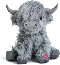 Highland Cow Stuffed Animal with Mooing Sound, 10 Inch, Cuddly Farm Cow Toy f...