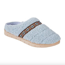 Isotoner Clara Berber Hoodback Womens Memory Foam Slippers , Blue Sz XL 9.5-10