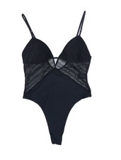 Calvin Klein Women's Sculpt Lace Bodysuit Thong One Piece Black New
