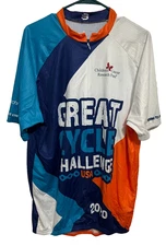 GREAT CYCLE Challenge 2020 Men Children's Cancer Full Zip Cycling Jersey 5XL