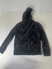 Nike Jordan Pullover Hoodie Black/Red Inner Fleece Size Large 12-13 Years