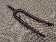 Rara forcella CR-MO LUNGI acciaio rigido 1 1/8"-26"-retro anni 90 MTB viola 