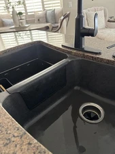 Sink Saddle Kitchen Sink Mat Divider Protector Mat No Odor Super Soft Black