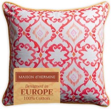 Decorative Pillow Covers 18 x 18 inch Square 100 Cotton Throw with Invisible