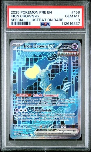 2025 POKEMON PRE EN-PRISMATIC EVOLUTIONS #158 IRON CROWN EX PSA 10