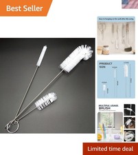 3-Piece Flexible Bottle Brush Set - Deep Clean Nylon Brushes with Steel Handles