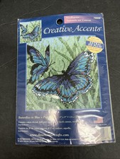 Dimensions Creative Accents Butterflies in Blue Needlepoint Kit 79006 NEW 5  x5  