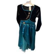 DISNEY Frozen Anna Deluxe Costume dress Size 7/8 Medium NWT