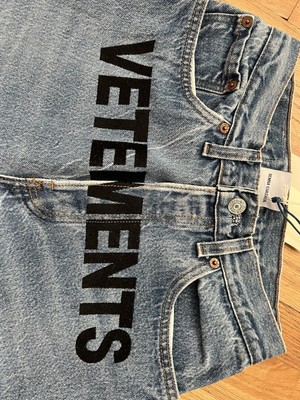 VETEMENTS X LEVI'S 2018 Collab 501 Reconstructed Light Wash Jeans