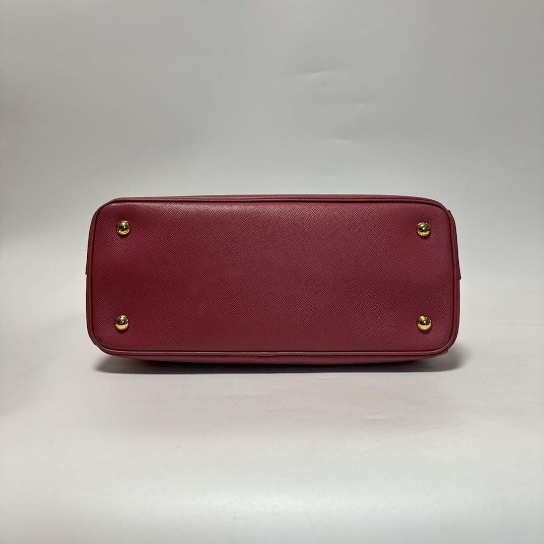 PRADA Galleria Saffiano Leather Handbag Pink Vintage Used Japan thumbnail 6