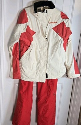 Spyder Ski Suit Snowsuit Two Piece Snow Bib Pants Sz 8 & Coat Sz 10 Womens Red