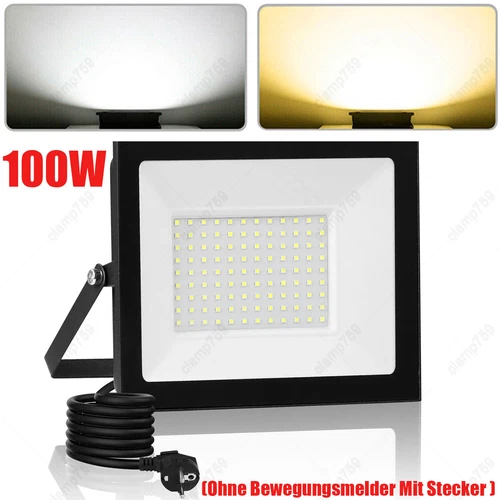 LED Fluter Stecker Außen Strahler Arbeitsleuchte Baustrahler Scheinwerfer Garten - Bild 87 von 251