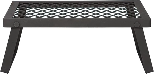 Heavy-Duty Portable Camping Grill Grate for Campfire Cooking, Black