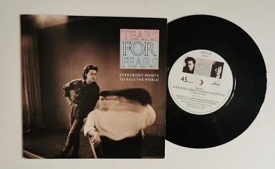 TEARS FOR FEARS 45 RPM 7'' VINYL (PROMO ) EVERYBODY WANTS TO RULES THE WORLD - Photo 1/2