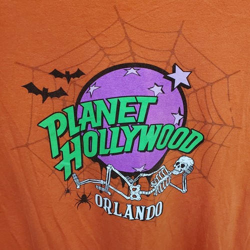 Planet Hollywood Orlando Orange Halloween T-Shirt SZ 3XL 25"x30" - Picture 7 of 15