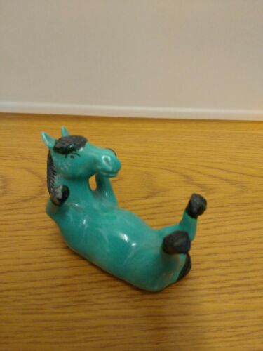 Vintage Chinese Export turquoise Blue glaze horse figurines - Picture 7 of 12