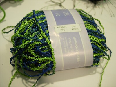 JL BREE GREEN BLUE DESIGNER YARN KNITTING CRAFTS WEAVING FIBER ARTS TASSEL 50G