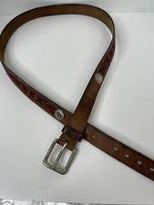 Vtg 39  to 44  Old West Leather Belt Buffalo Nickel Coin Chief Trafalgar Angus