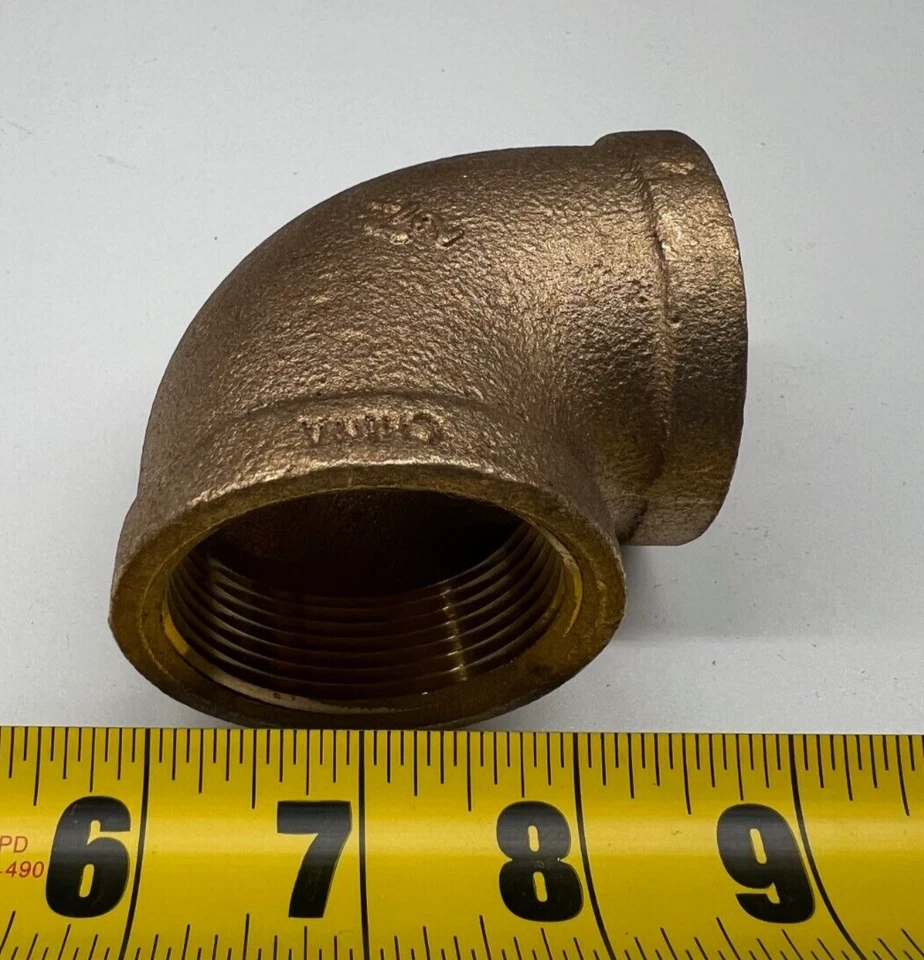 1-1/2" Midland Industries 90° Elbow 44107LF Bronze Threaded NPT Lead Free New - Image 2 of 3
