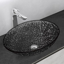 Waschbecken glas Aufsatzwaschbecken oval glas Waschtisch Waschschale Oval  M05