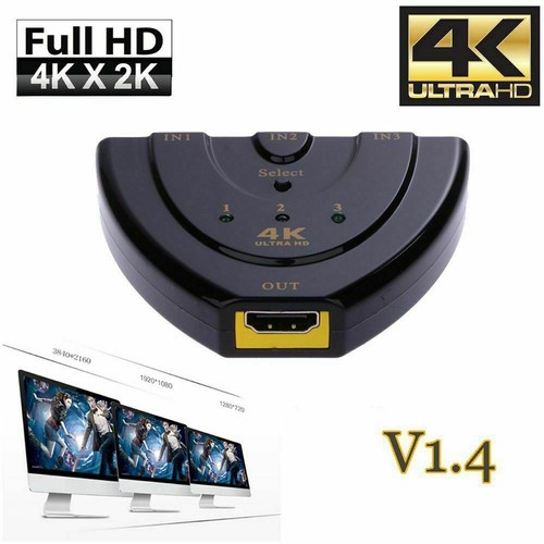 4K Ultra HD 3 Vías Interruptor HDMI Caja Divisor HDTV 1080P Automático 3 Puertos EN 1 SALIDA Cable - Imagen 6 de 10