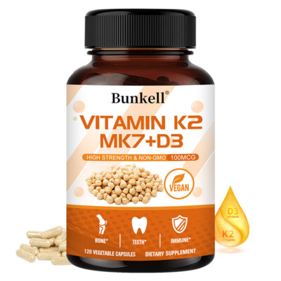 Vitamin D3 K2 Hochdosiert -30/60/120Tabletten - Knochen & Muskelgesundheit