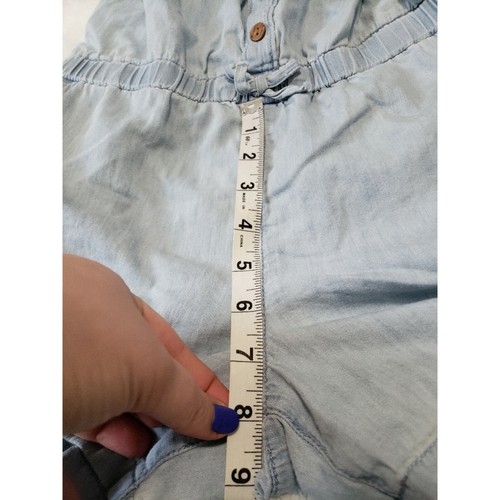 Gap chambray light wash denim button down romper shortall jumpsuit girls size XL - Picture 6 of 11