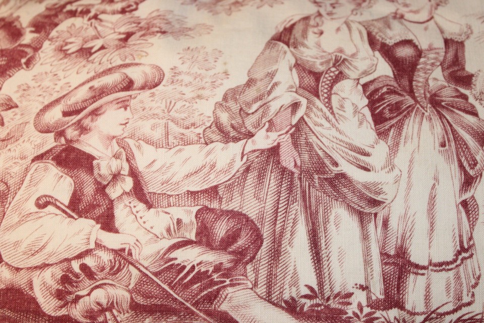 French Vintage Cushion Cover, Red pink Toile De Jouy Pillow Throw x4 eBay