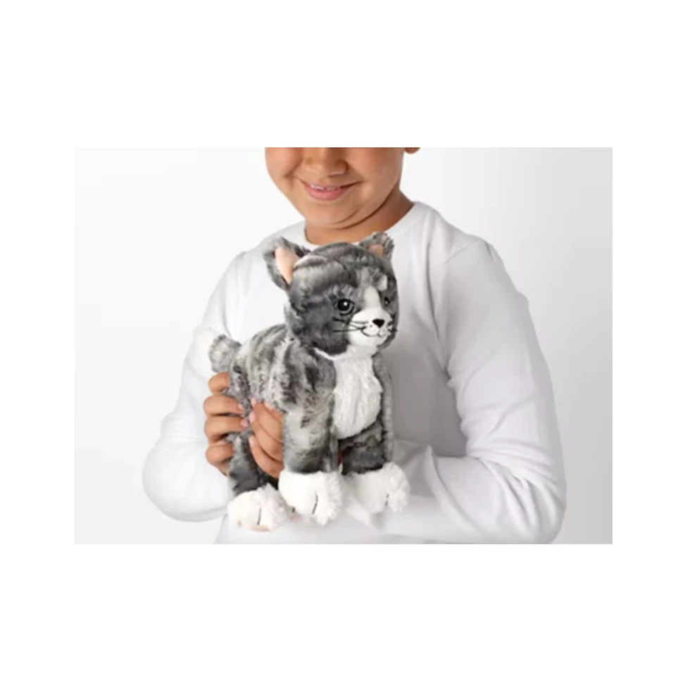 Muñeca de peluche Ikea Cat LILLEPLUTT juguete niños blanco/gris suave 10,5" regalo Foto 4 de 4