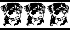 Rottweiler 3 Pack 3" Black Vinyl Graphic Decal Car Truck Window Laptop Notebook