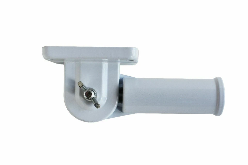 Soporte de poste de bandera de montaje en pared de aluminio de alta resistencia con diseño ajustable (blanco) Foto 2 de 4